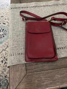 Patricia Nash Red Leather Crossbody Phone Pouch